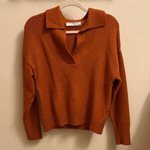 Sophie Rue V-Neck Sweater in Warm Rust